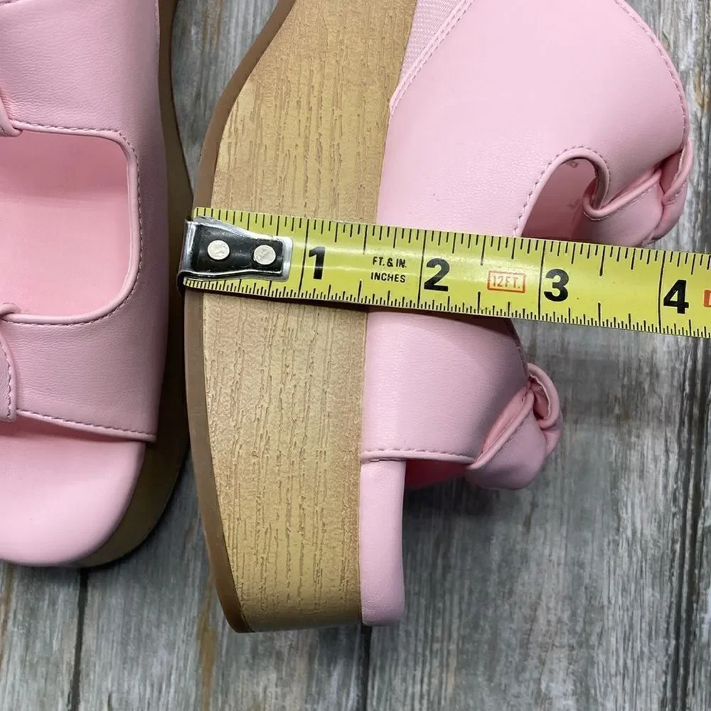 Sam & Libby Pink Platform Double Bow Tie Comfy Dress Sandals Shoes Size 9